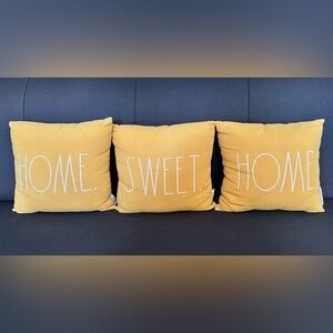 Rae Dunn Yellow 'Home Sweet Home' Throw Pillow Set